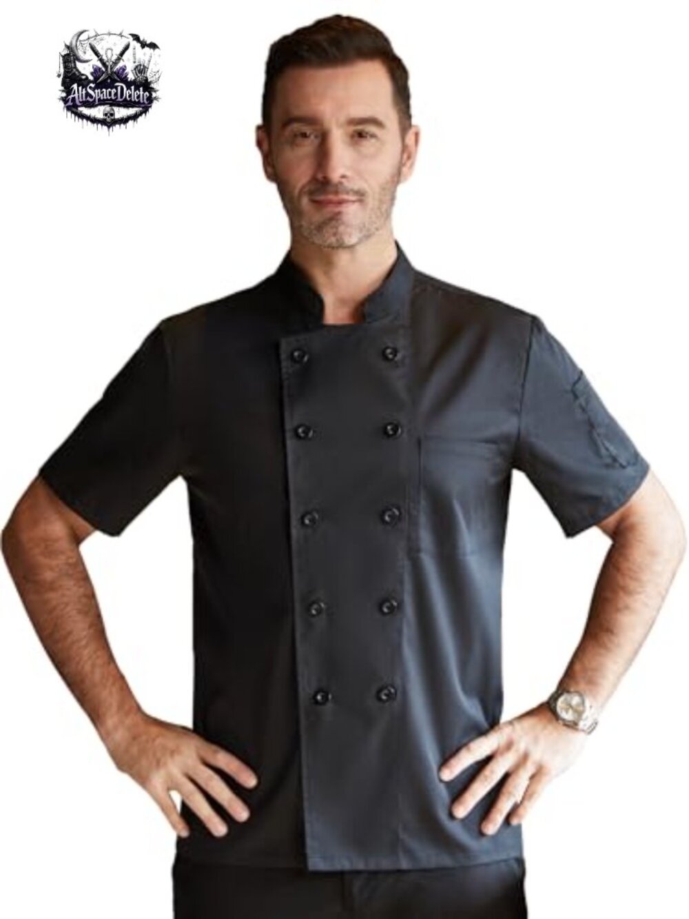 Chef Coat Mesh Lightweight Short Sleeve Fitted Uniform Food Service